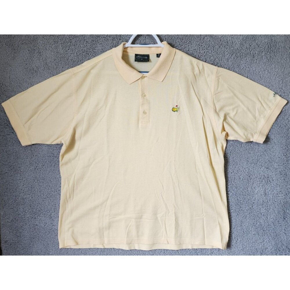 Masters Collection 60's Two-Ply Mercerized Yellow Golf Polo‎ Shirt Size XXL